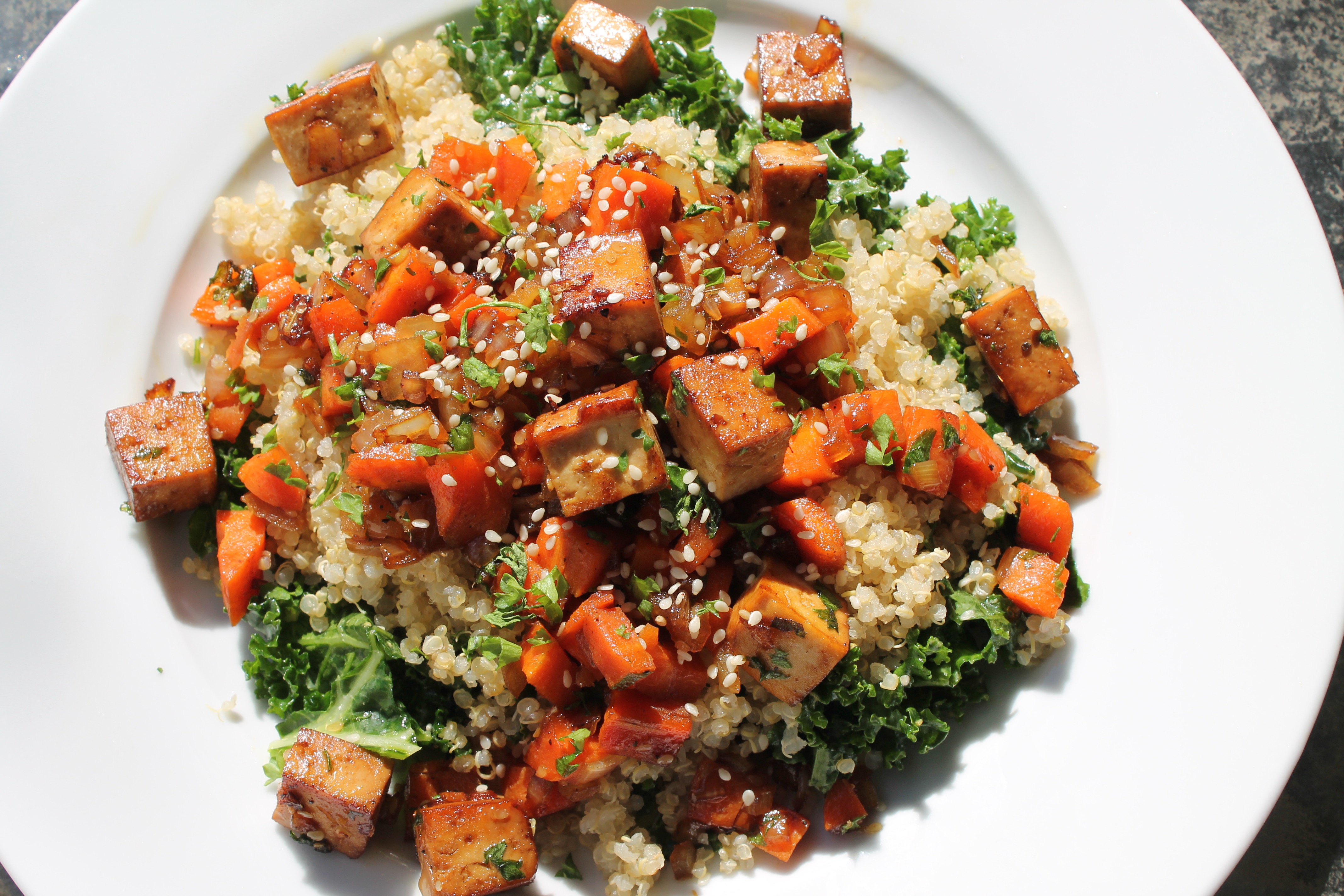 Sesame-Glazed Tofu with Crisp Vegetables
