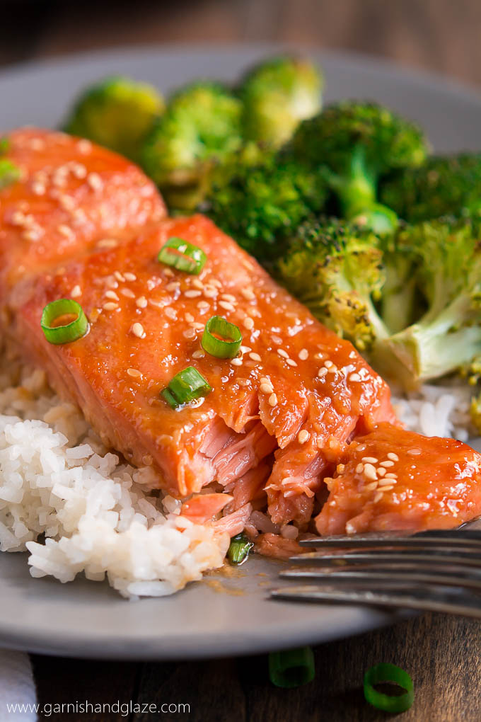 Sesame-Ginger Glazed Salmon with Broccoli