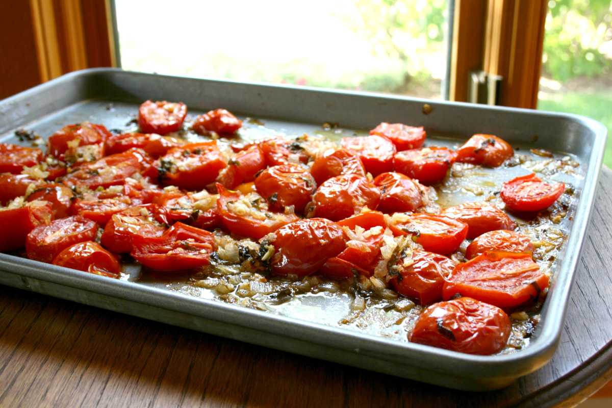Mint and Rosemary Roasted Tomatoes