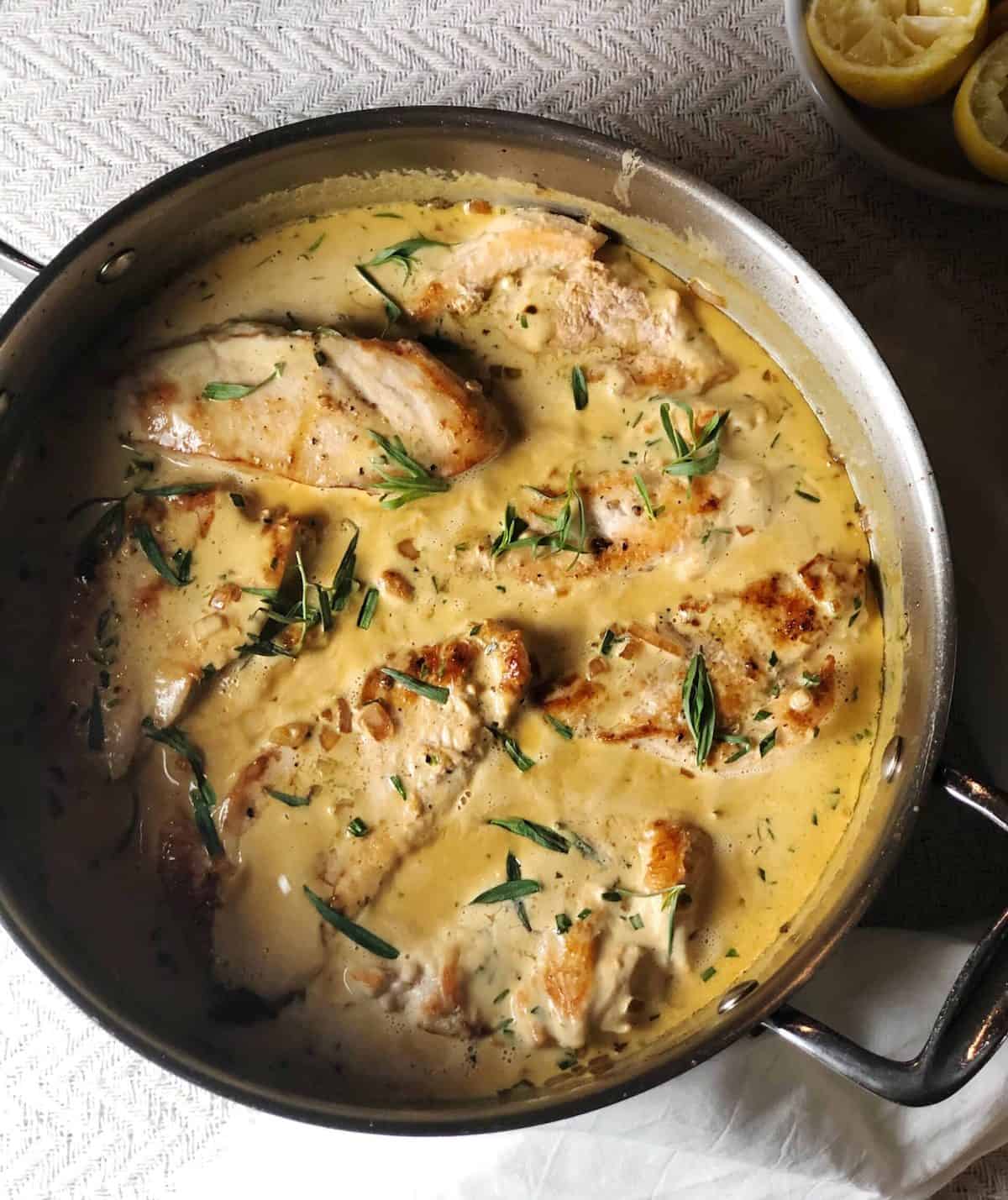 Herb-Crusted Chicken with Lemon-Tarragon Sauce