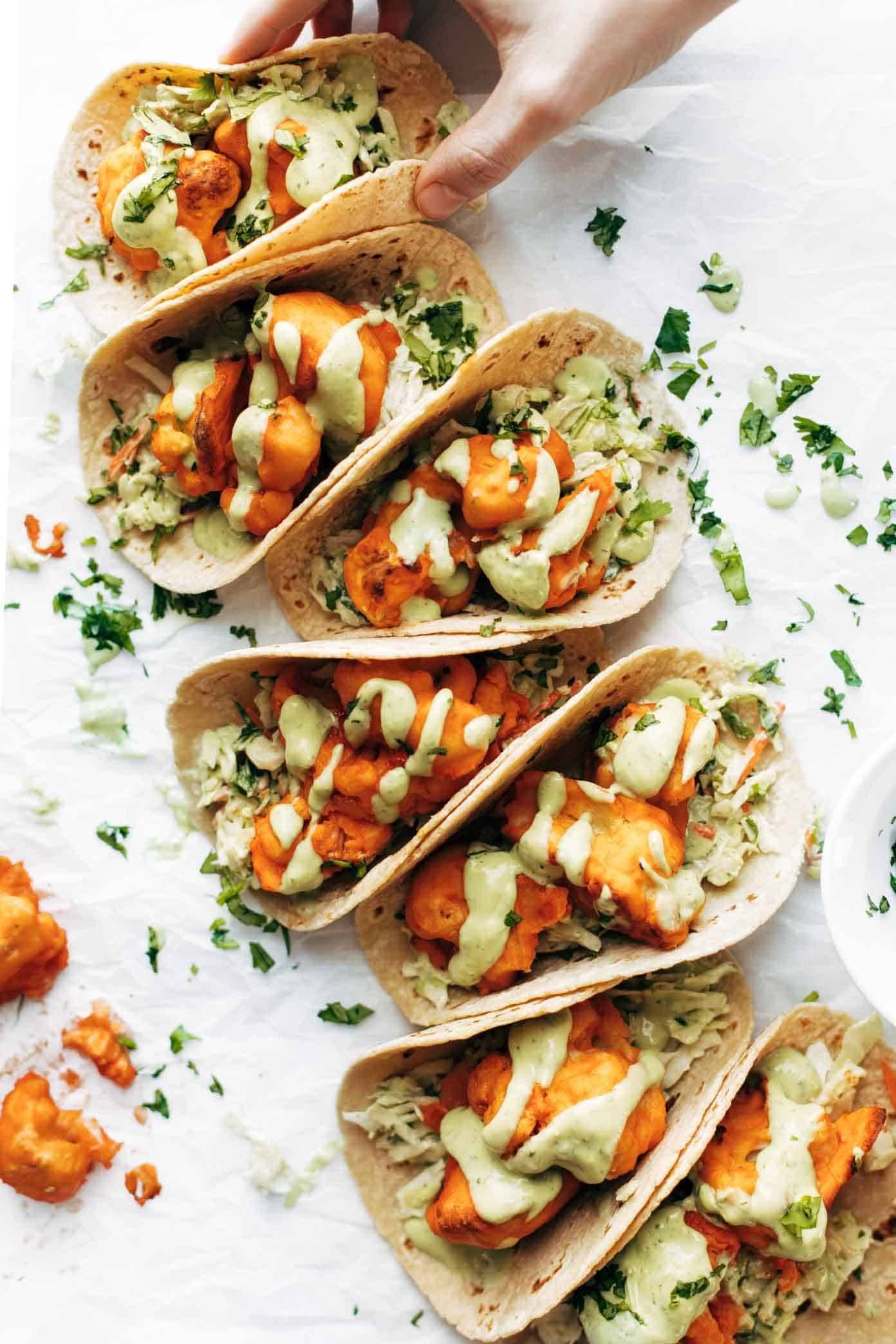 Mini Taco Towers with Avocado Crema