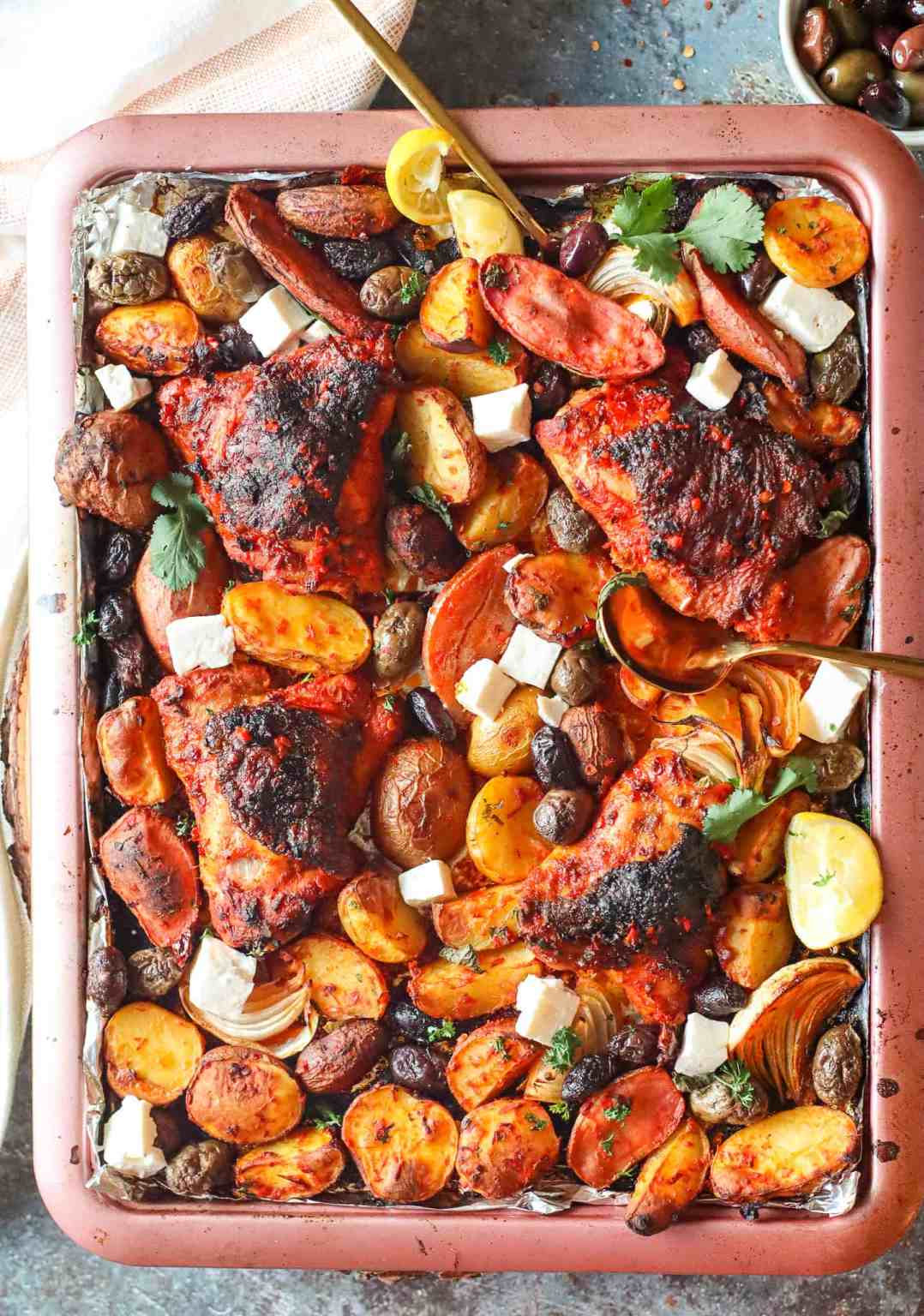 Harissa-Roasted Chicken with Lemon and Olives