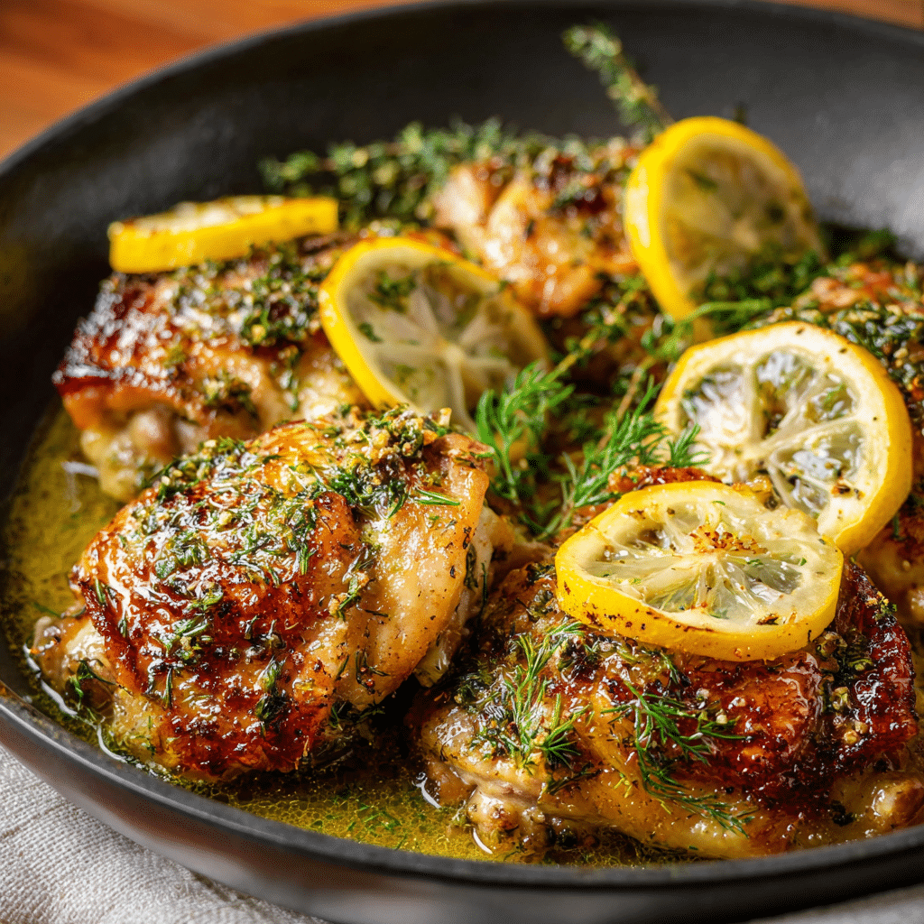 Buttermilk-Battered Chicken Thighs with Dill and Garlic