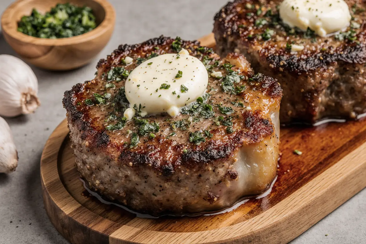 Sear-Grilled Ribeye Steak with Garlic Herb Butter