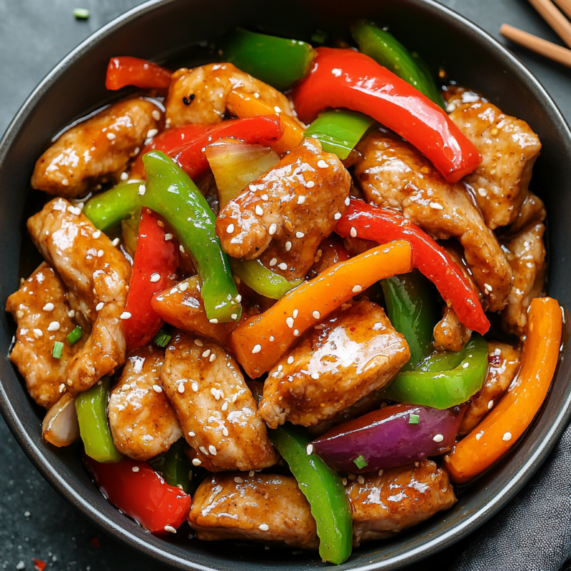 Szechuan Pork Stir-Fry with Crisp Bell Peppers