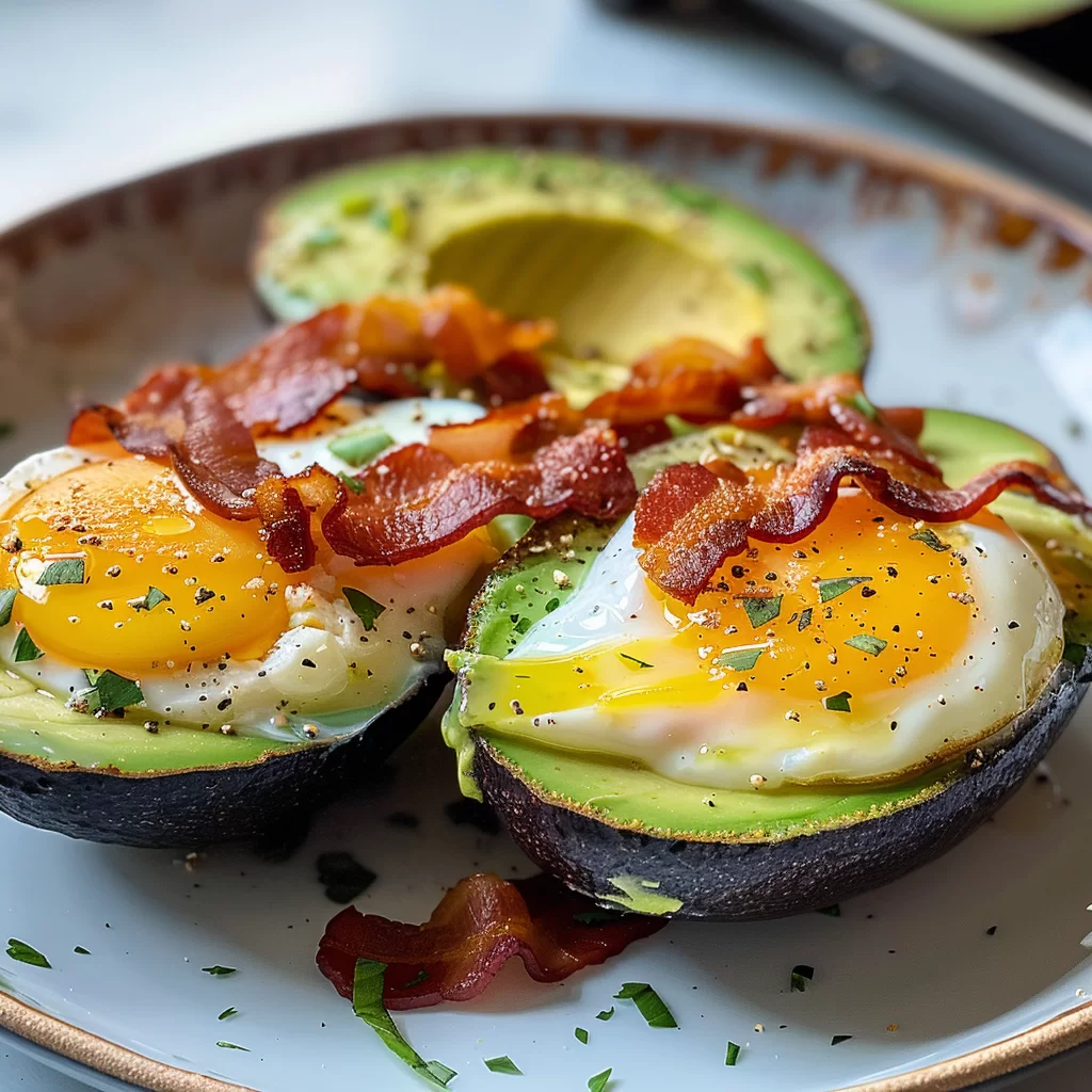 Crisp-Cooked Bacon and Avocado Eggs