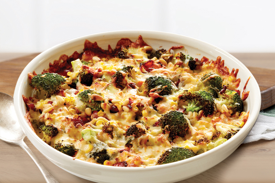 Baked Tuna and Pasta with Herb-Infused Cheese