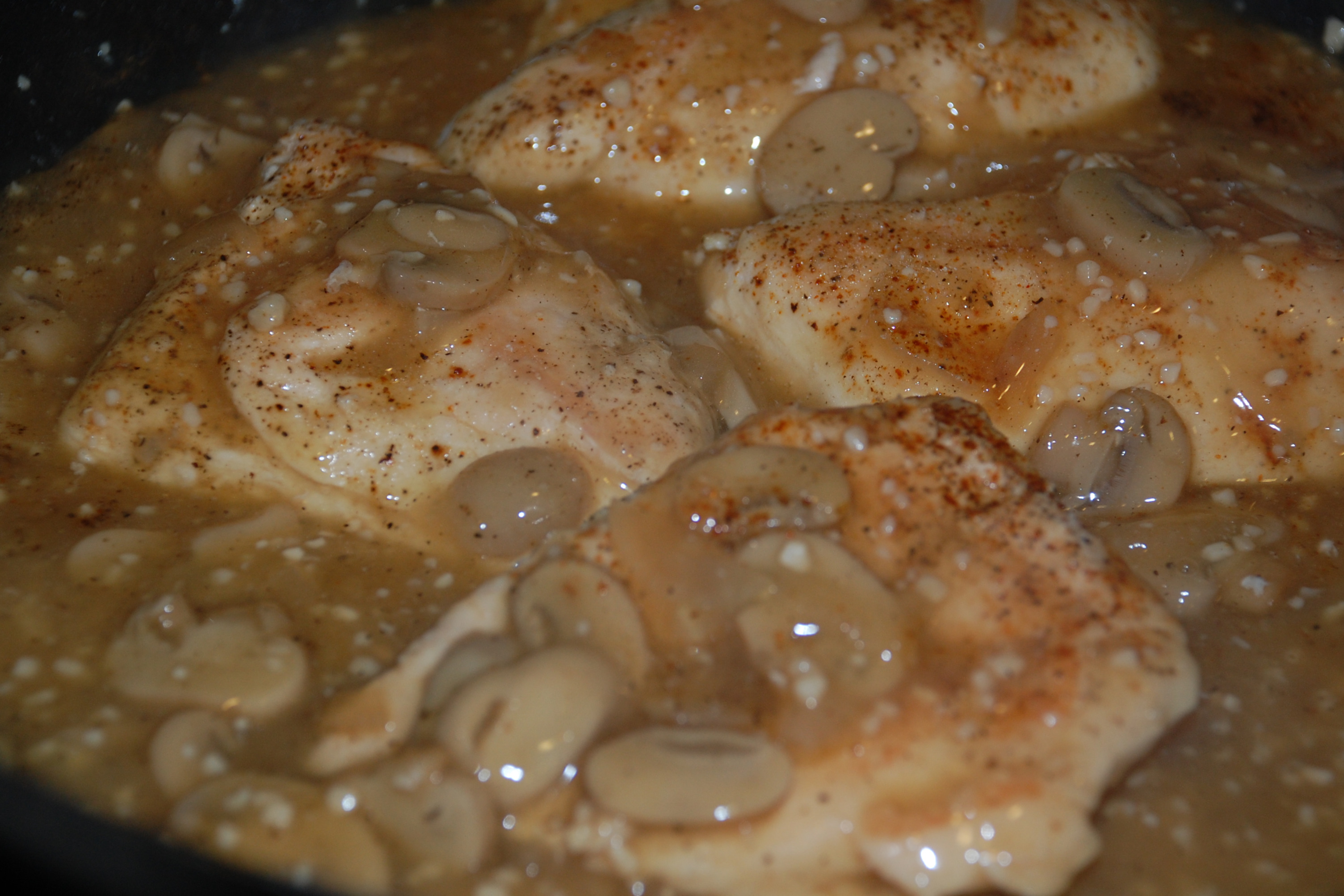 Slow-Cooked Chicken in Red Wine with Mushrooms