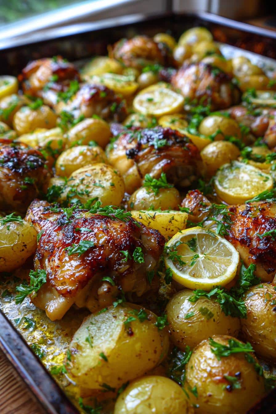 Sheet Pan Lemon-Garlic Chicken with Baby Potatoes