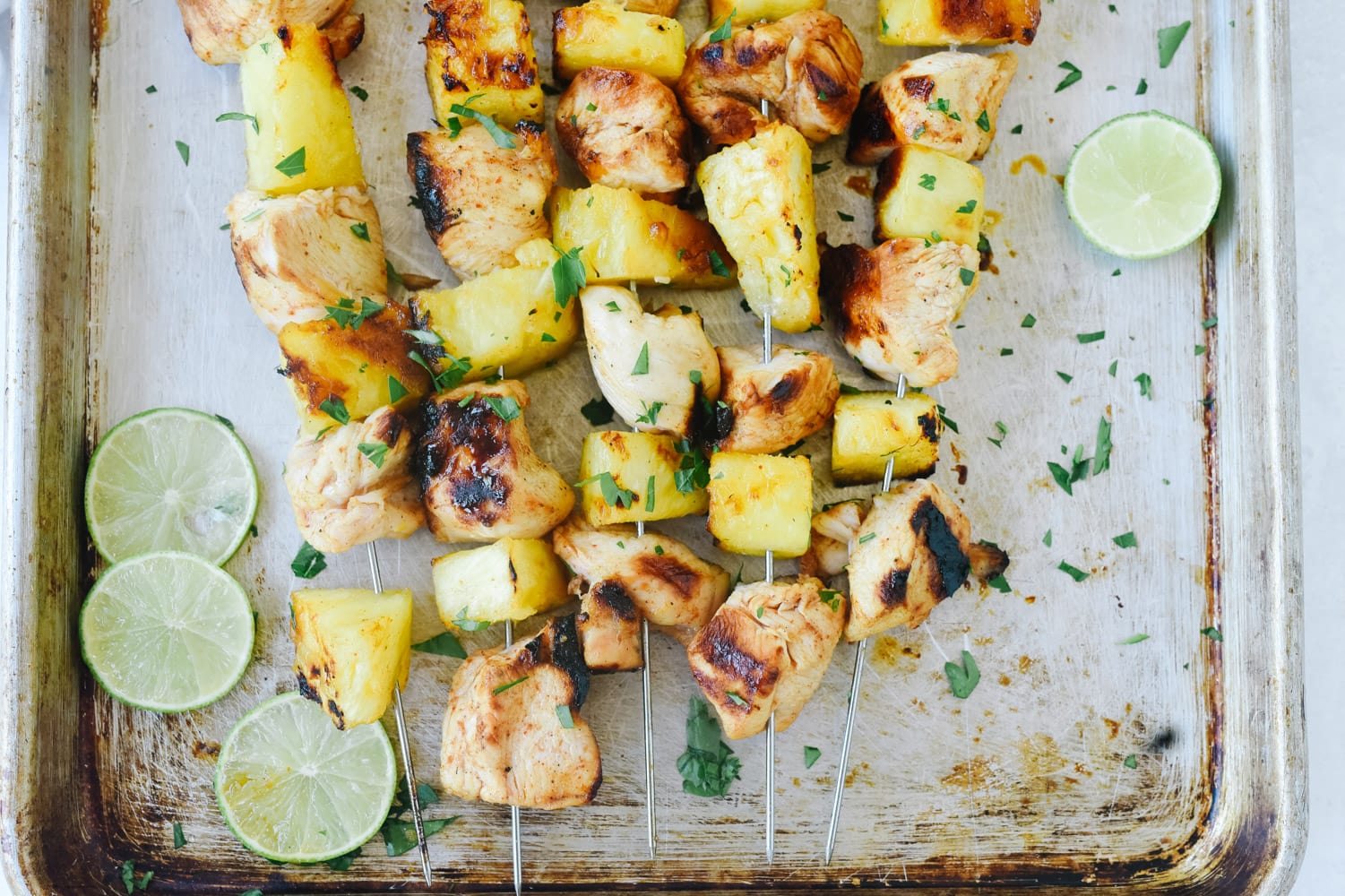 Cilantro-Lime Chicken Skewers with Pineapple