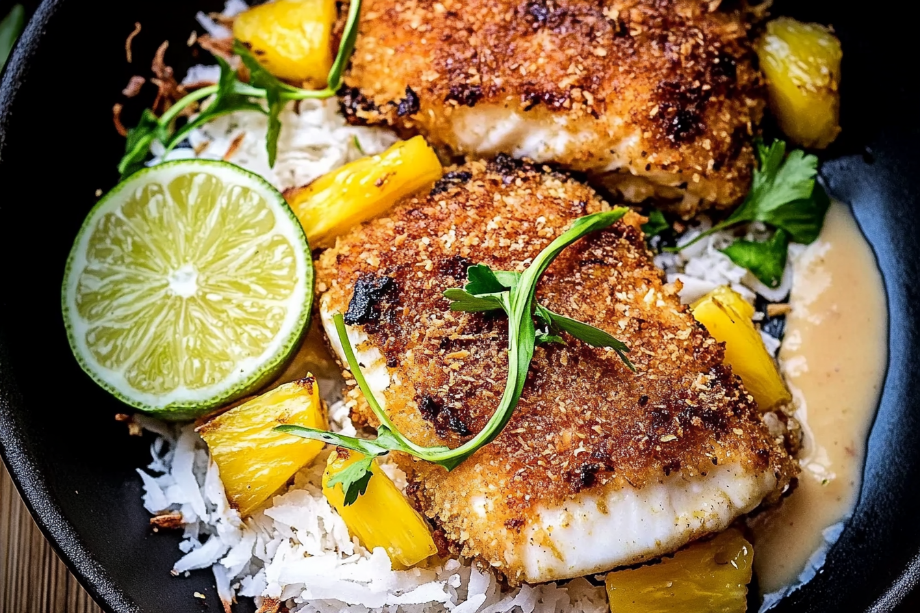 Coconut-Crusted Mahi-Mahi with Lime