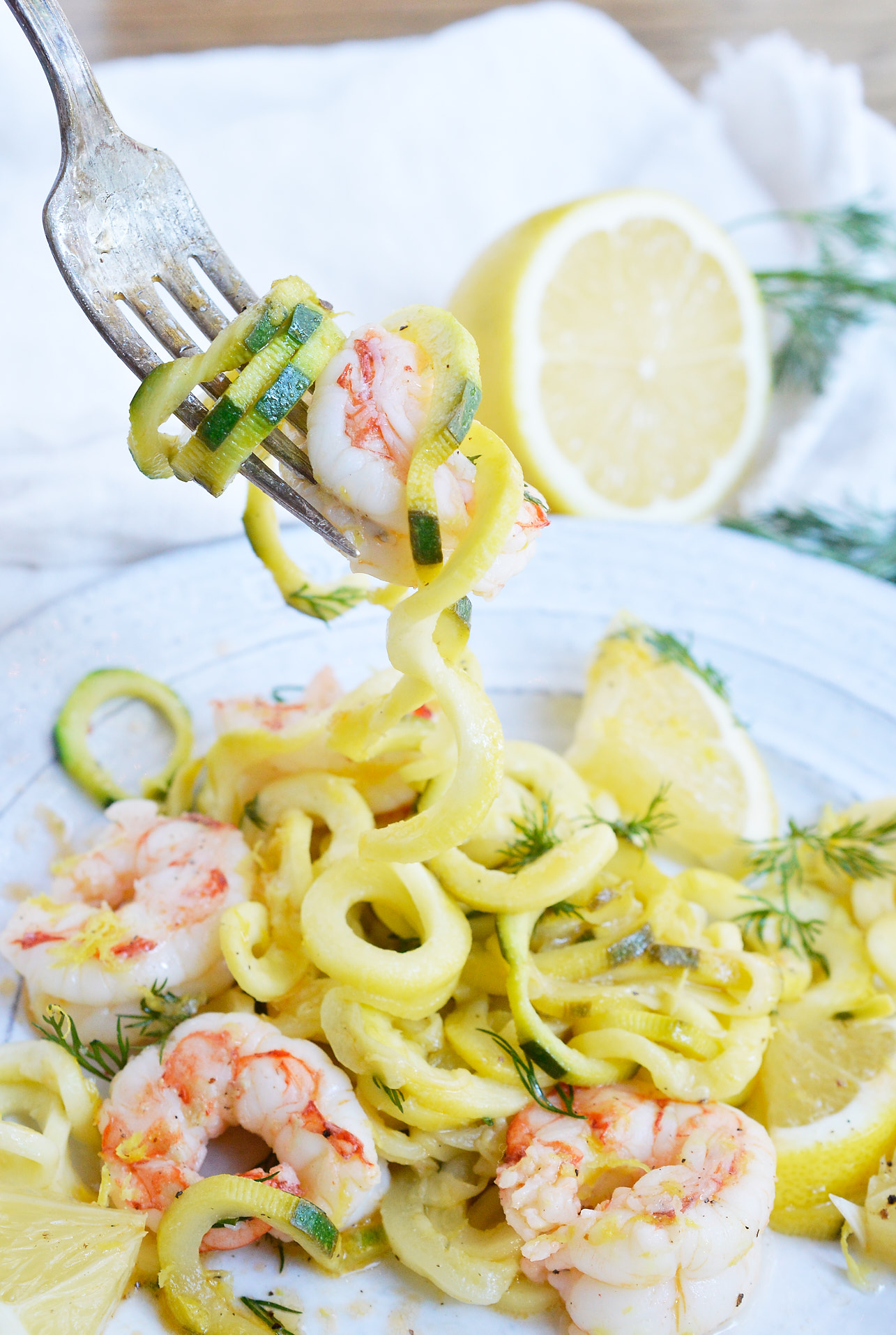 Lemon-Dill Shrimp with Zucchini Noodles