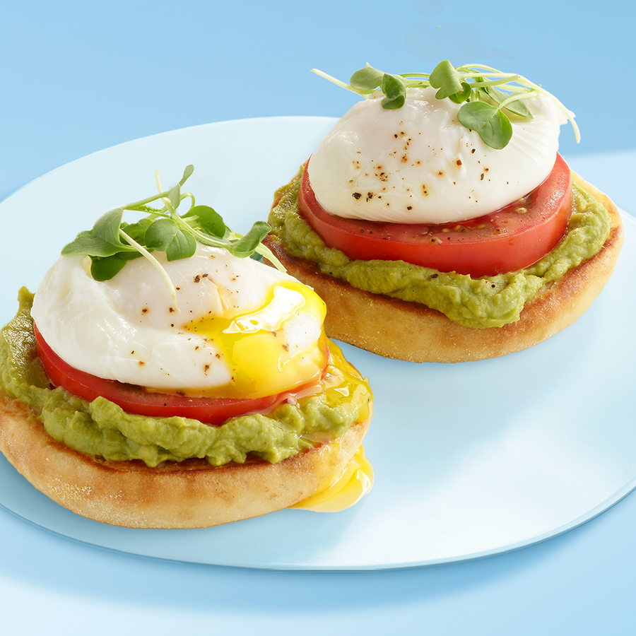 Poached Eggs on Avocado with Everything Seasoning