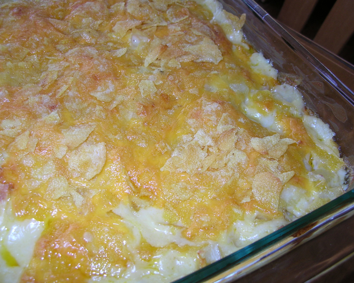 Baked Corn and Potato Casserole with Cheddar