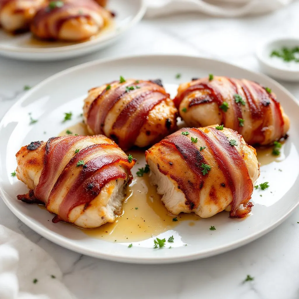 Bacon-Wrapped Chicken Thighs with Herb Butter
