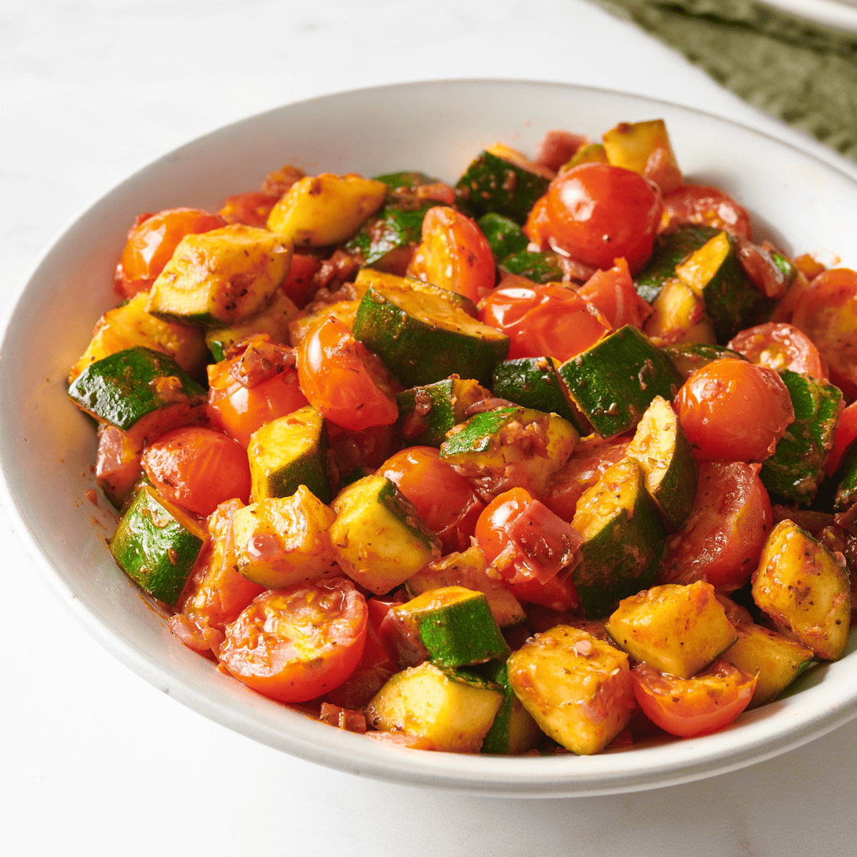Sautéed Zucchini with Tomato-Caper Sauce