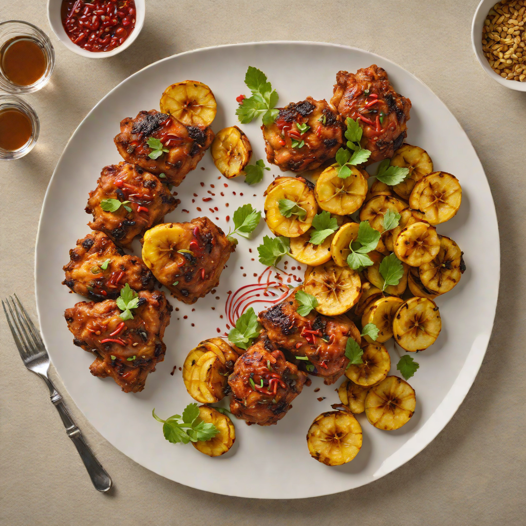 Njugu-Spiced Chicken with Plantain Slices