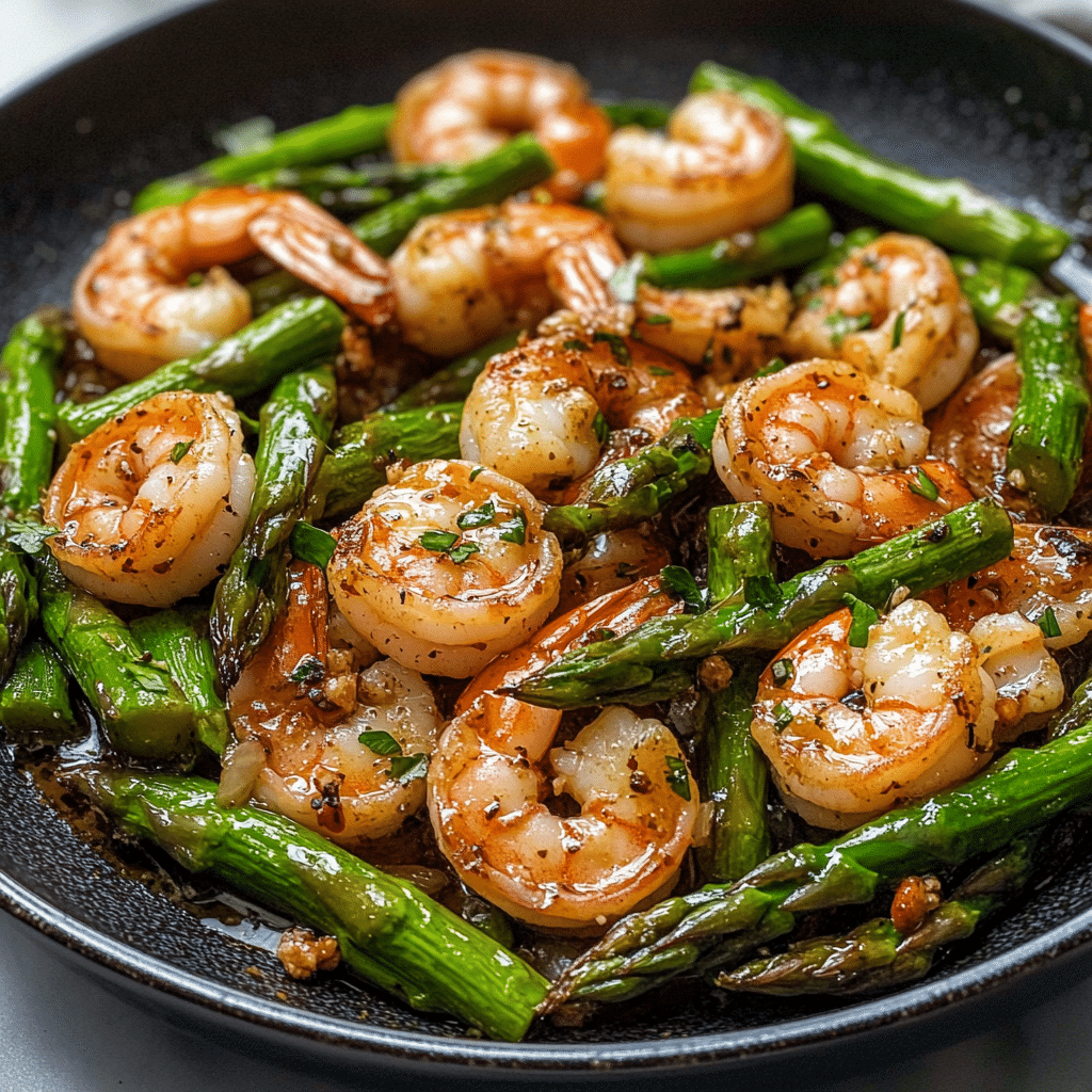 One-Pan Shrimp and Asparagus Stir-Fry with Ginger and Garlic