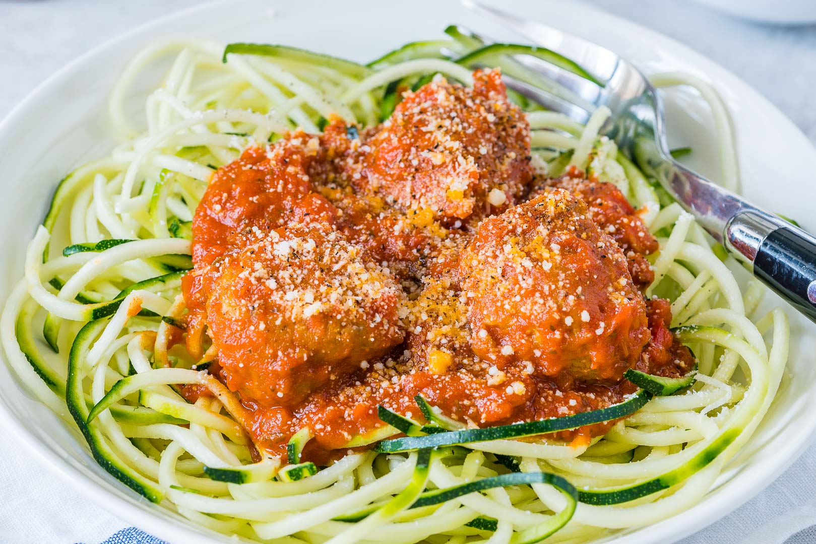 Cumin-Spiced Turkey Meatballs with Zucchini Noodles