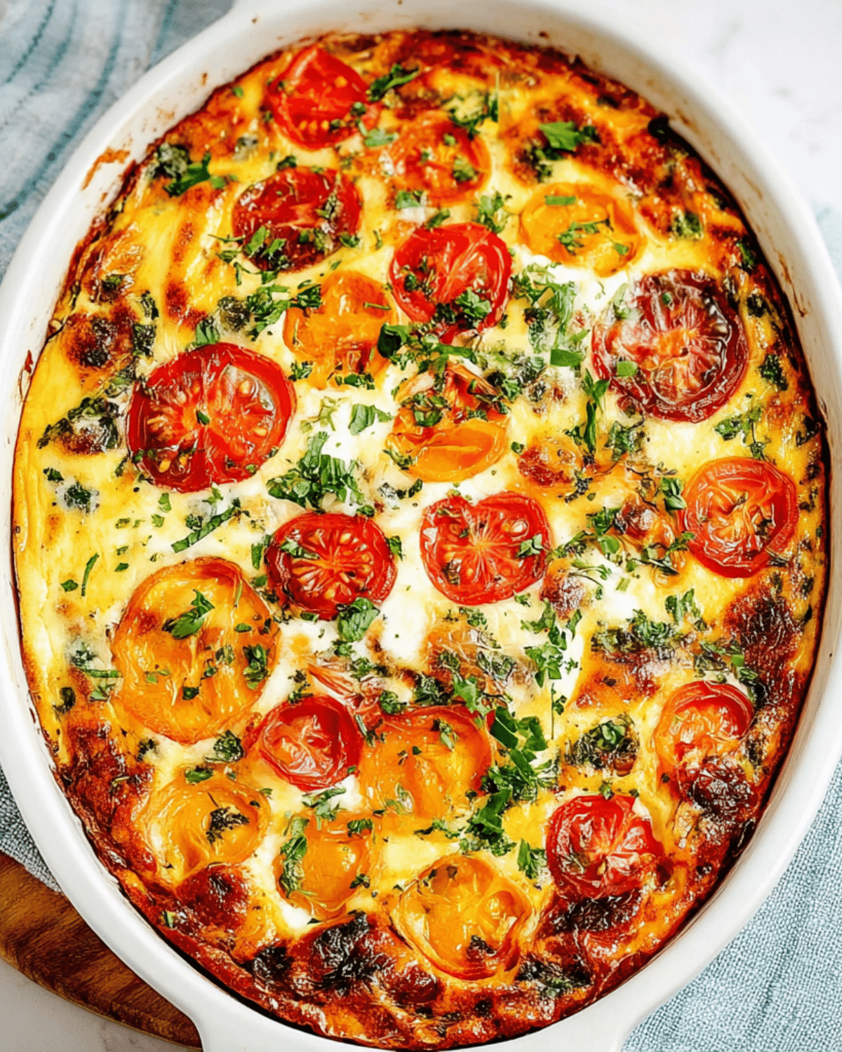 Herb-Crusted Egg Frittata with Cherry Tomatoes