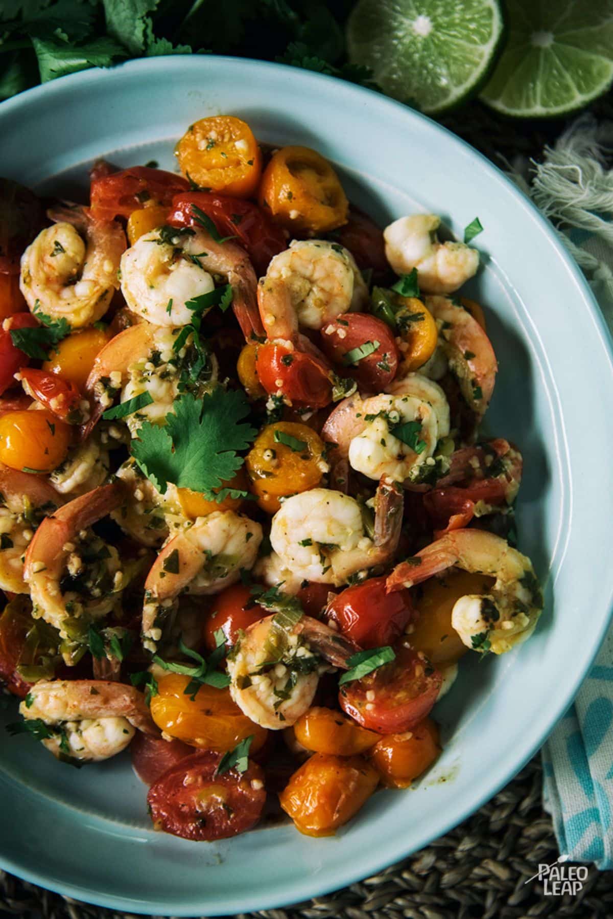 Garlic-Scented Shrimp with Cherry Tomatoes and Lemon