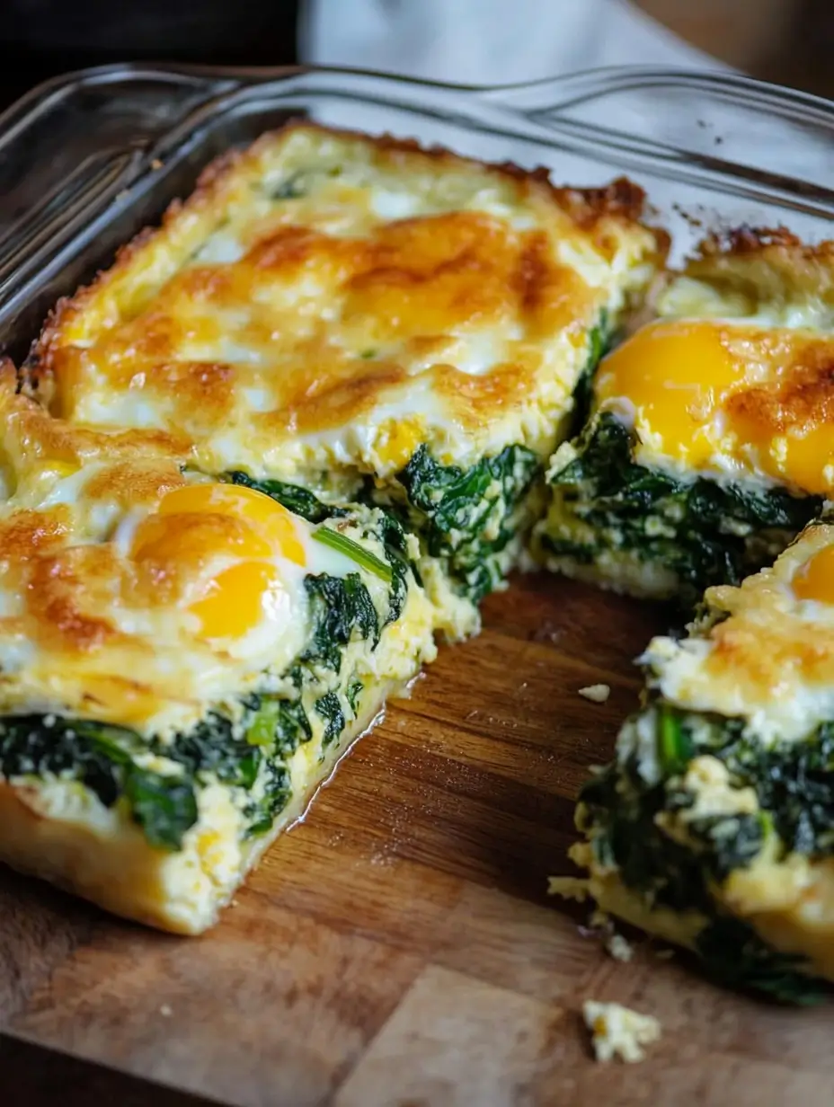 Cheesy Baked Eggs with Spinach