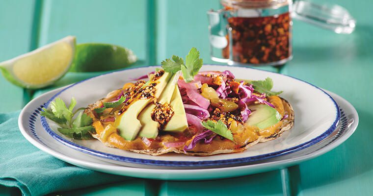 Grilled Tlayuda with Black Bean Paste and Oaxaca Cheese