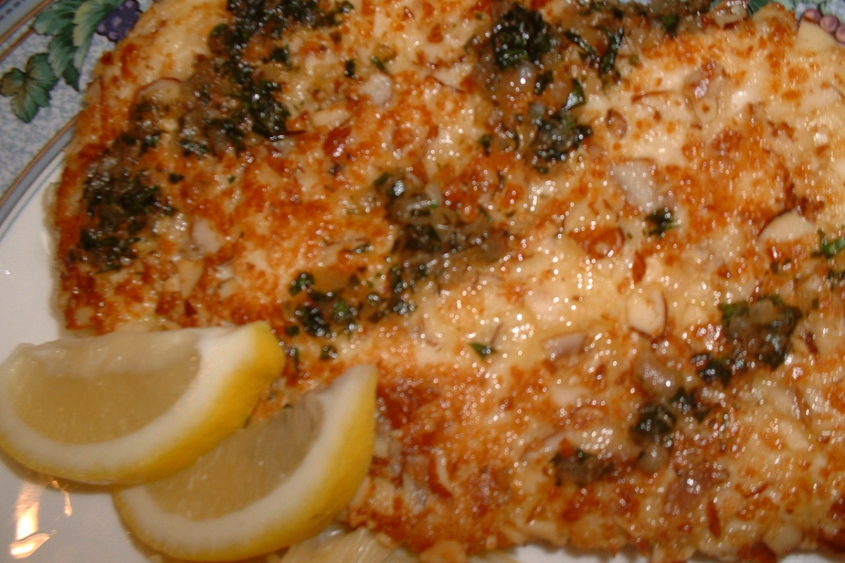 Herbed Almond Crusted Chicken with Lemon-Dijon Sauce