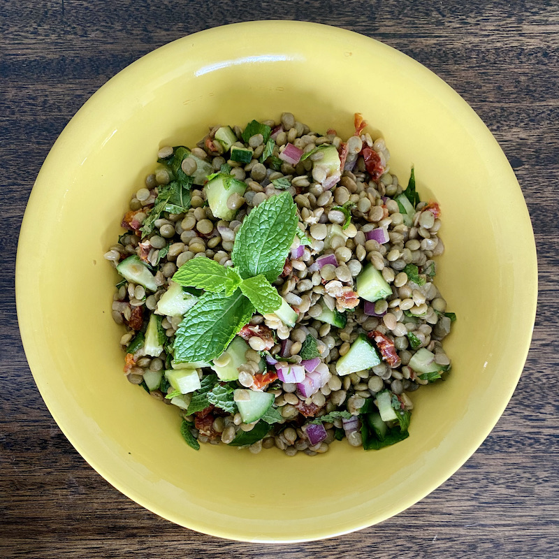 Lentil-Leek Salad with Lime-Dates Dressing