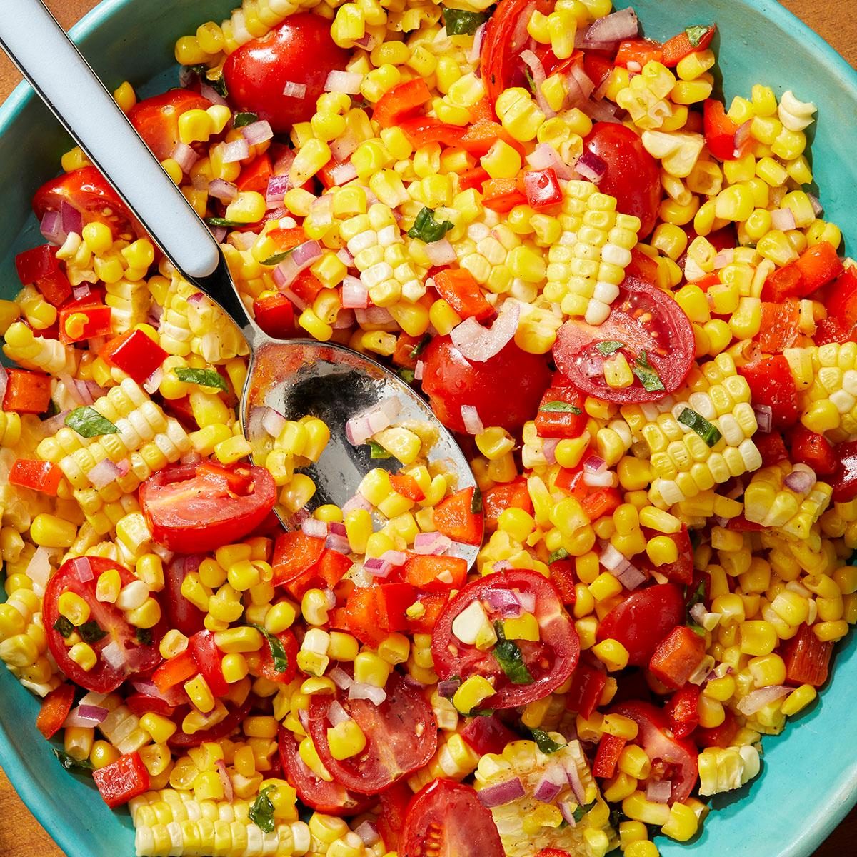 Denver Tomato and Corn Salad with Basil Vinaigrette