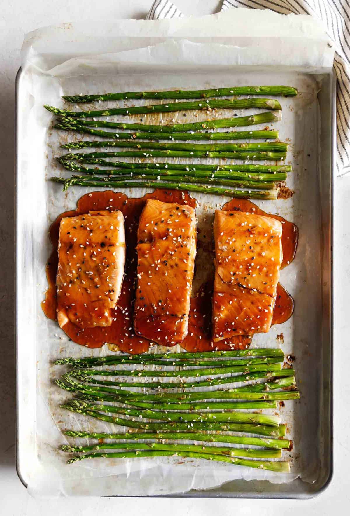 Sesame-Glazed Salmon with Roasted Asparagus