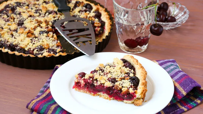 Bourbon-Soaked Cherry Crumble