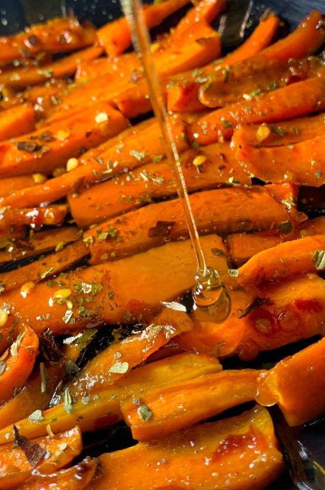 Honey-Sriracha Glazed Carrots with Cilantro
