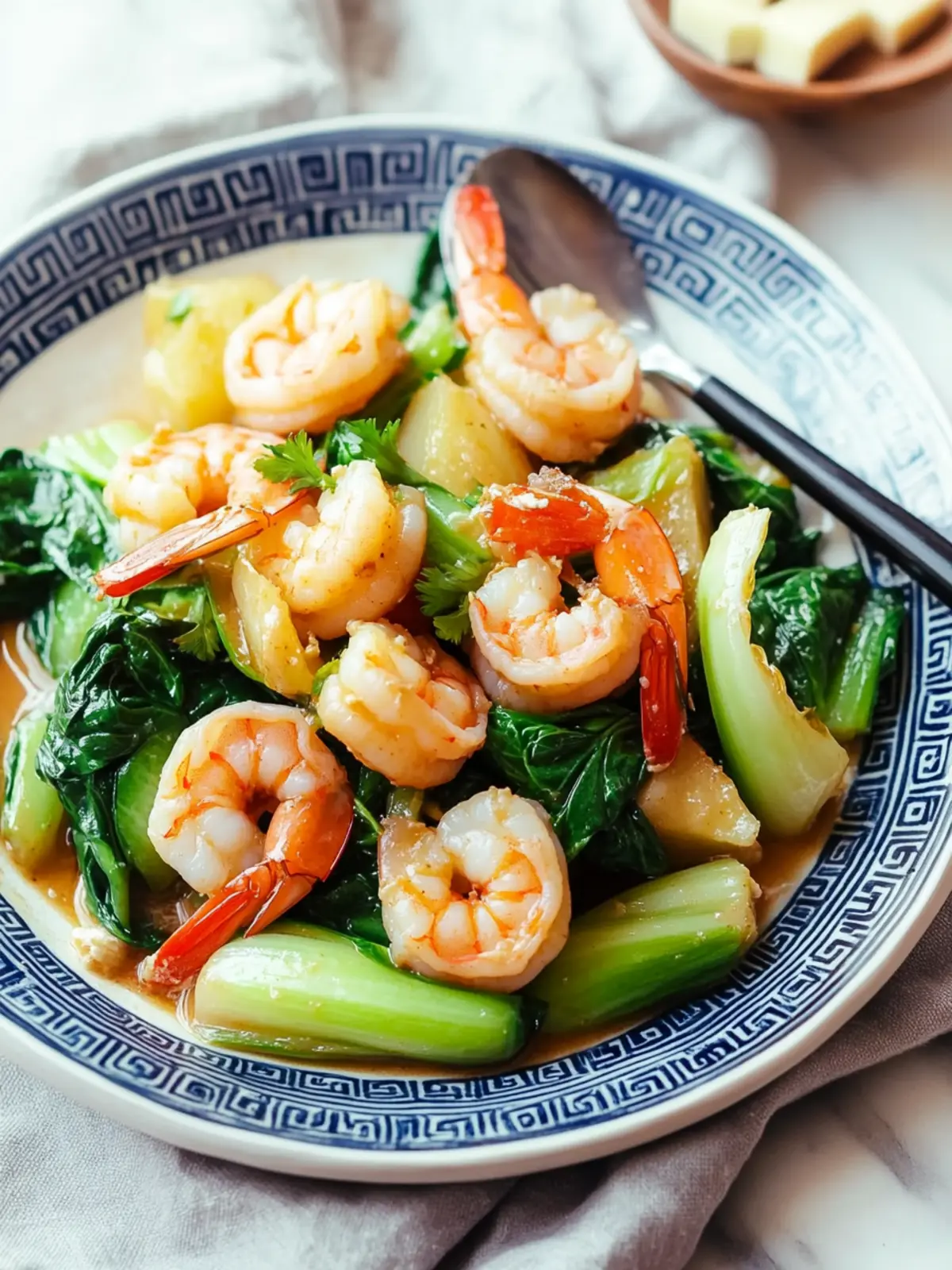 Stir-Fried Bok Choy and Shrimp with Ginger