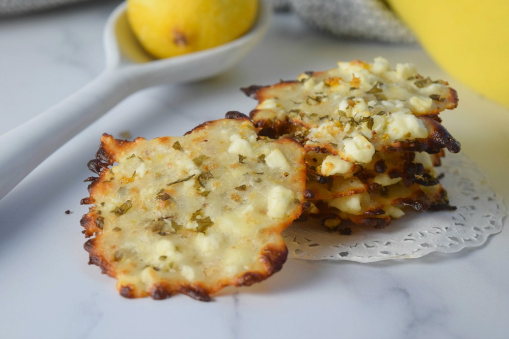 Cheesy Herb Crisps with Lemon Zest