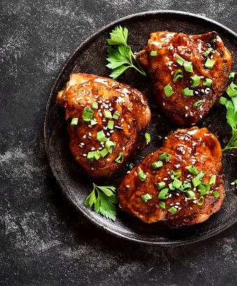 Honey-Soy Glazed Chicken Thighs with Ginger and Green Onions