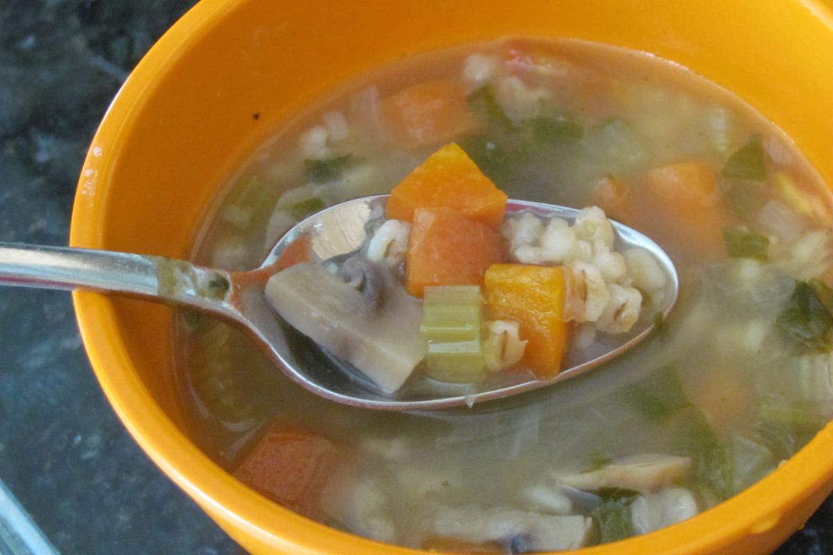 Hearty Vegetable and Barley Soup with Fresh Dill