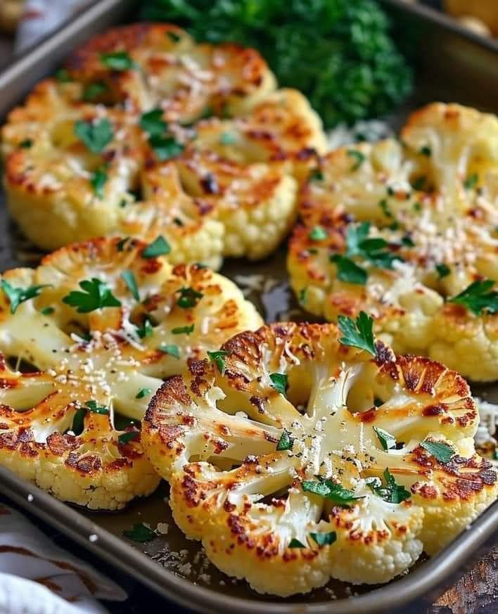 Sautéed Cauliflower Steaks with Parmesan