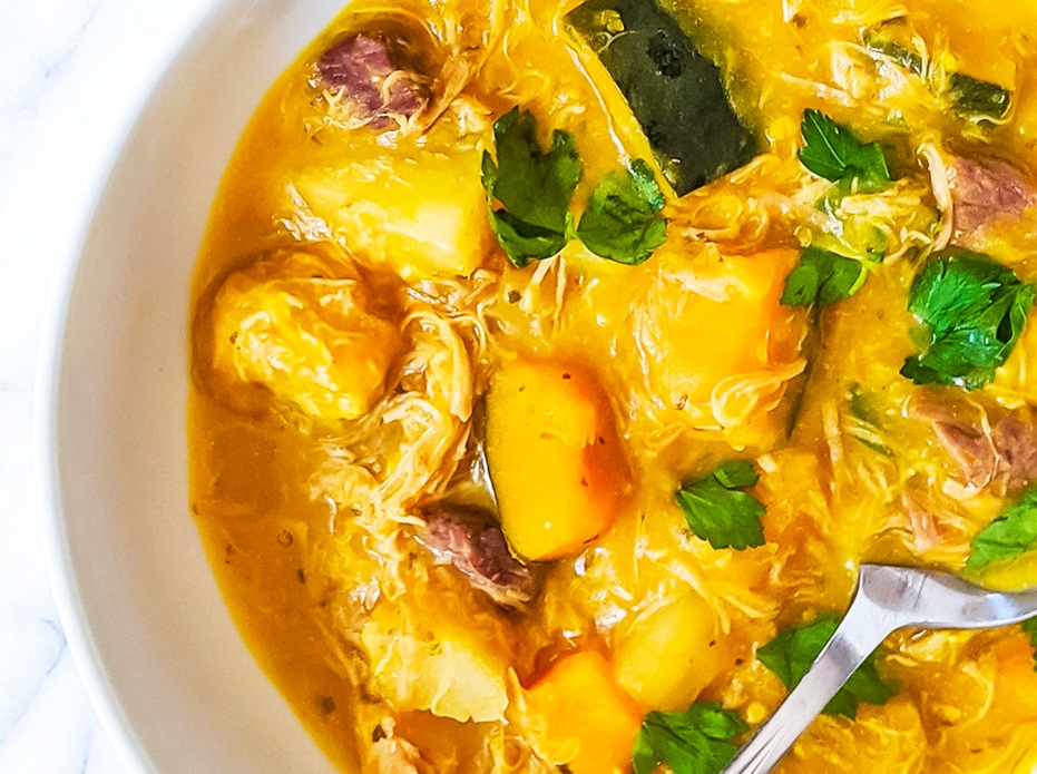 Chicken and Yuca Stew with Plantains