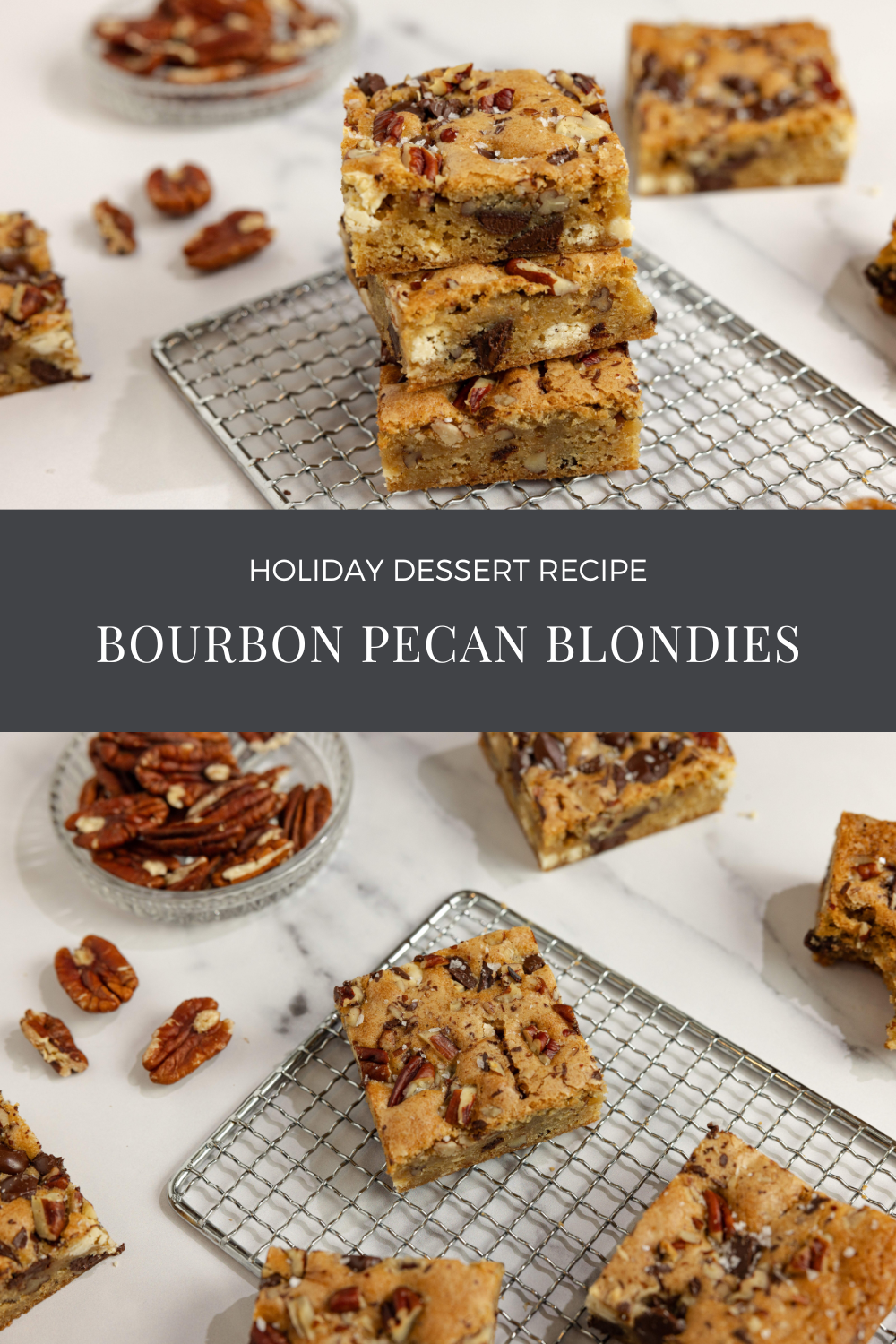 Bourbon-Pecan Blondies with Sea Salt