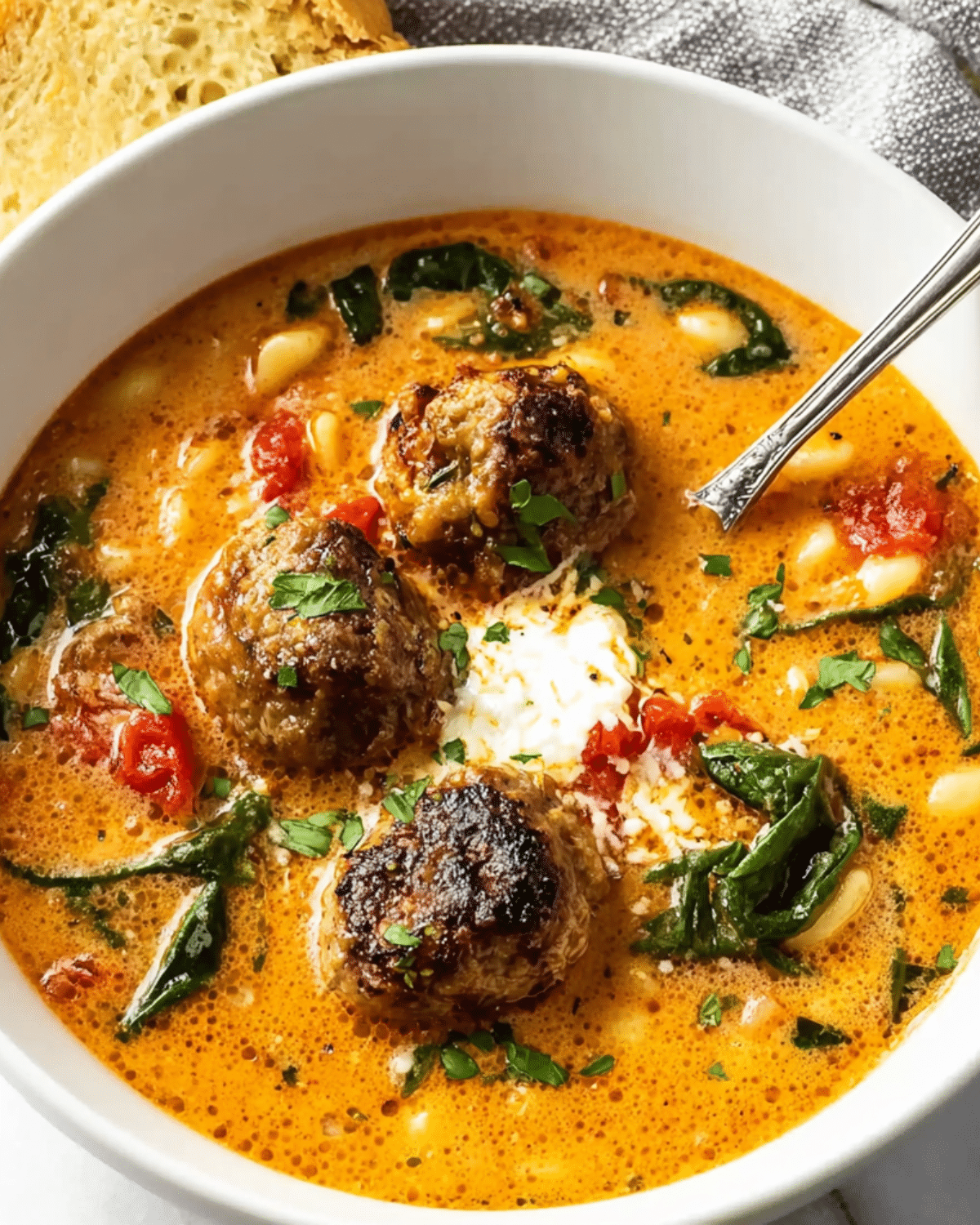 Tomato and Herb Meatball Soup