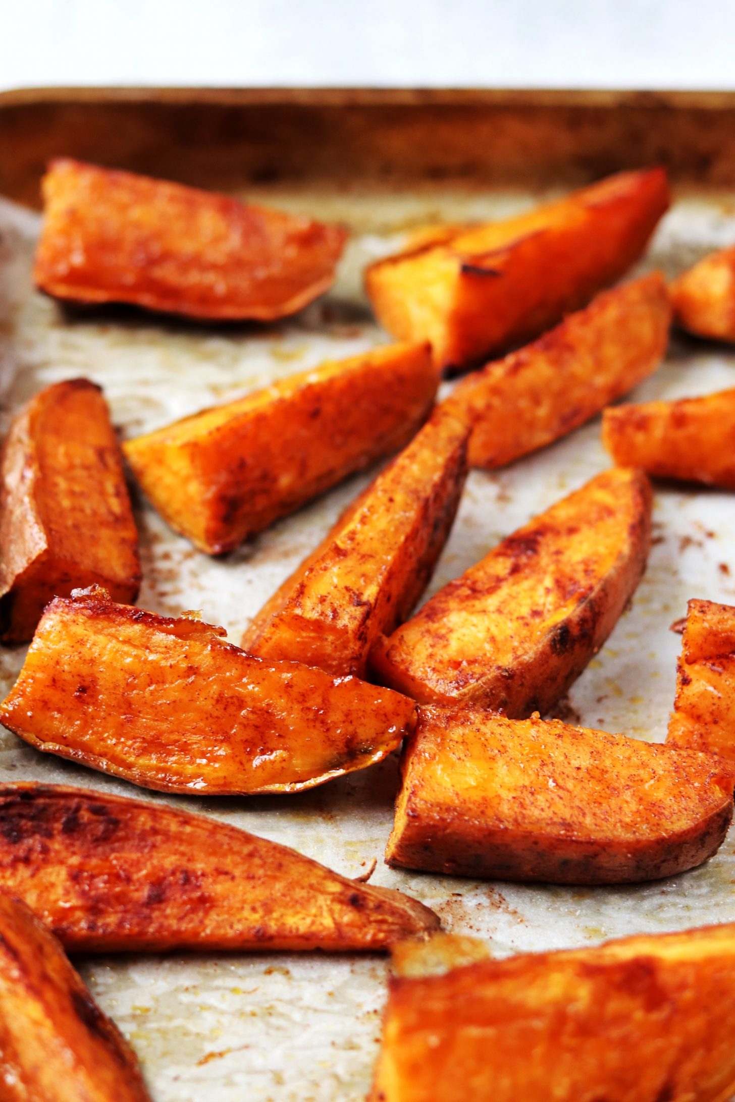 Maple-Cinnamon Roasted Sweet Potato Wedges