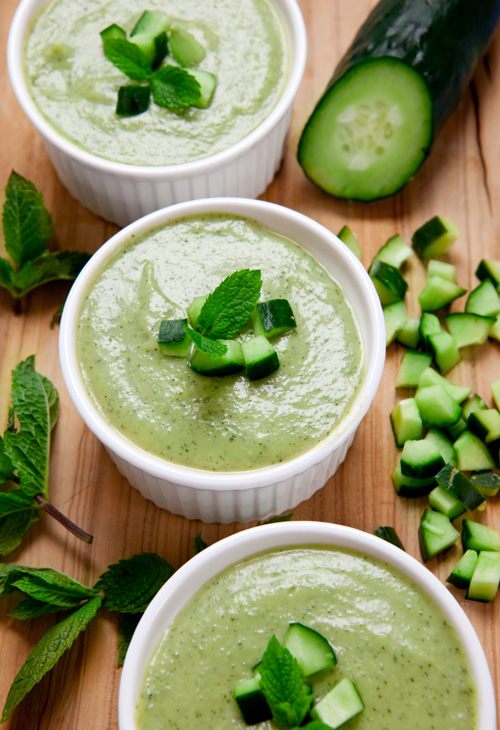 Avocado-Cucumber Soup with Fresh Mint