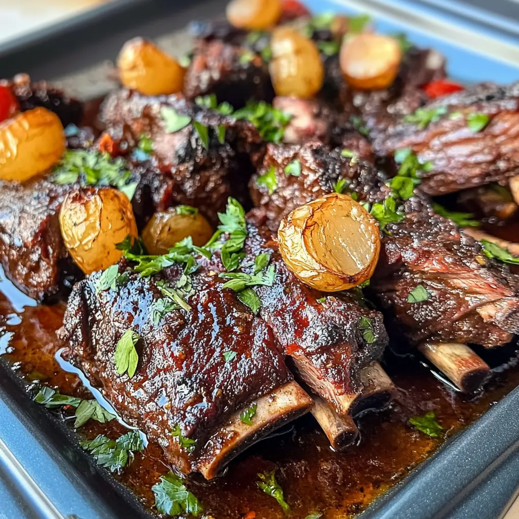 Slow-Roasted Beef Short Ribs with Garlic and Rosemary
