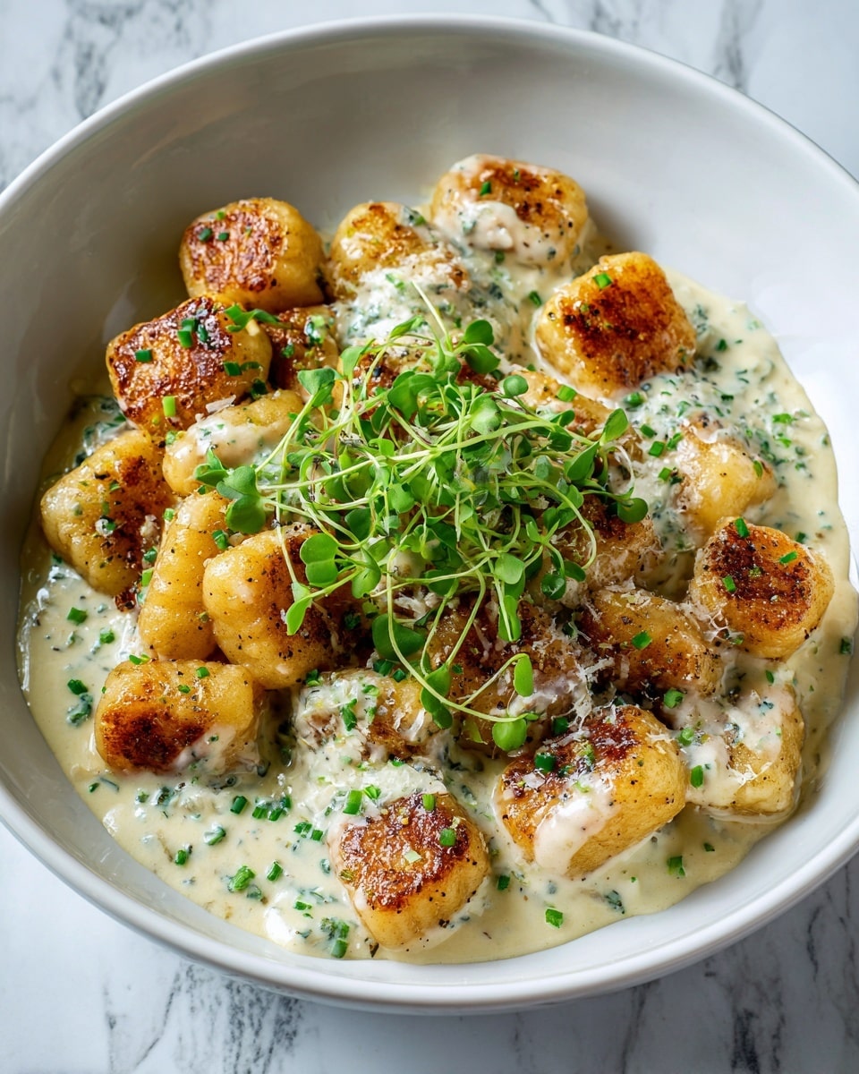 Gnocchi with Parmesan and Crispy Rosemary Topping