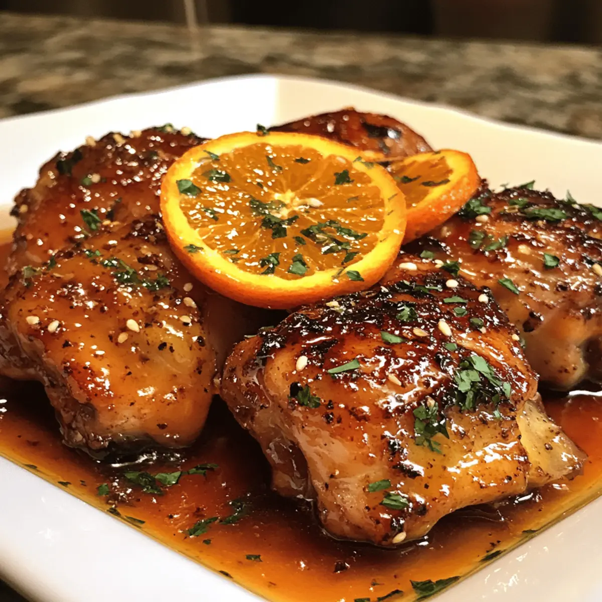 Orange-Glazed Chicken Thighs with Fried Plantain Sides