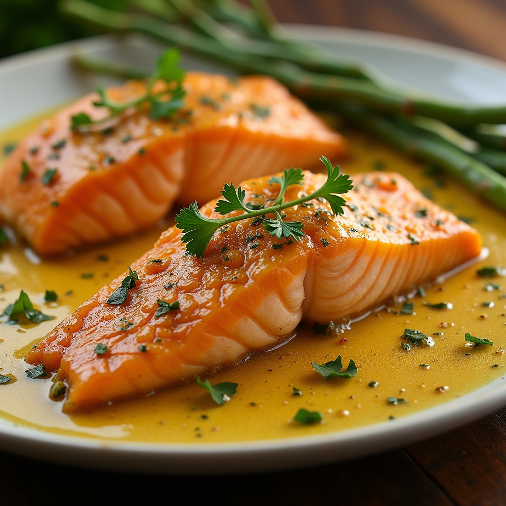 Turmeric-Ginger Baked Salmon with Asparagus
