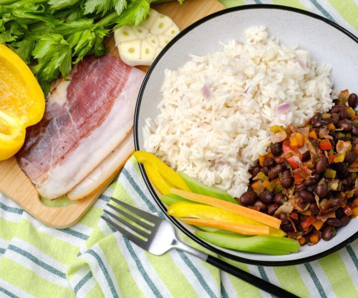 Sofrito-Infused Black Beans with Coconut Rice