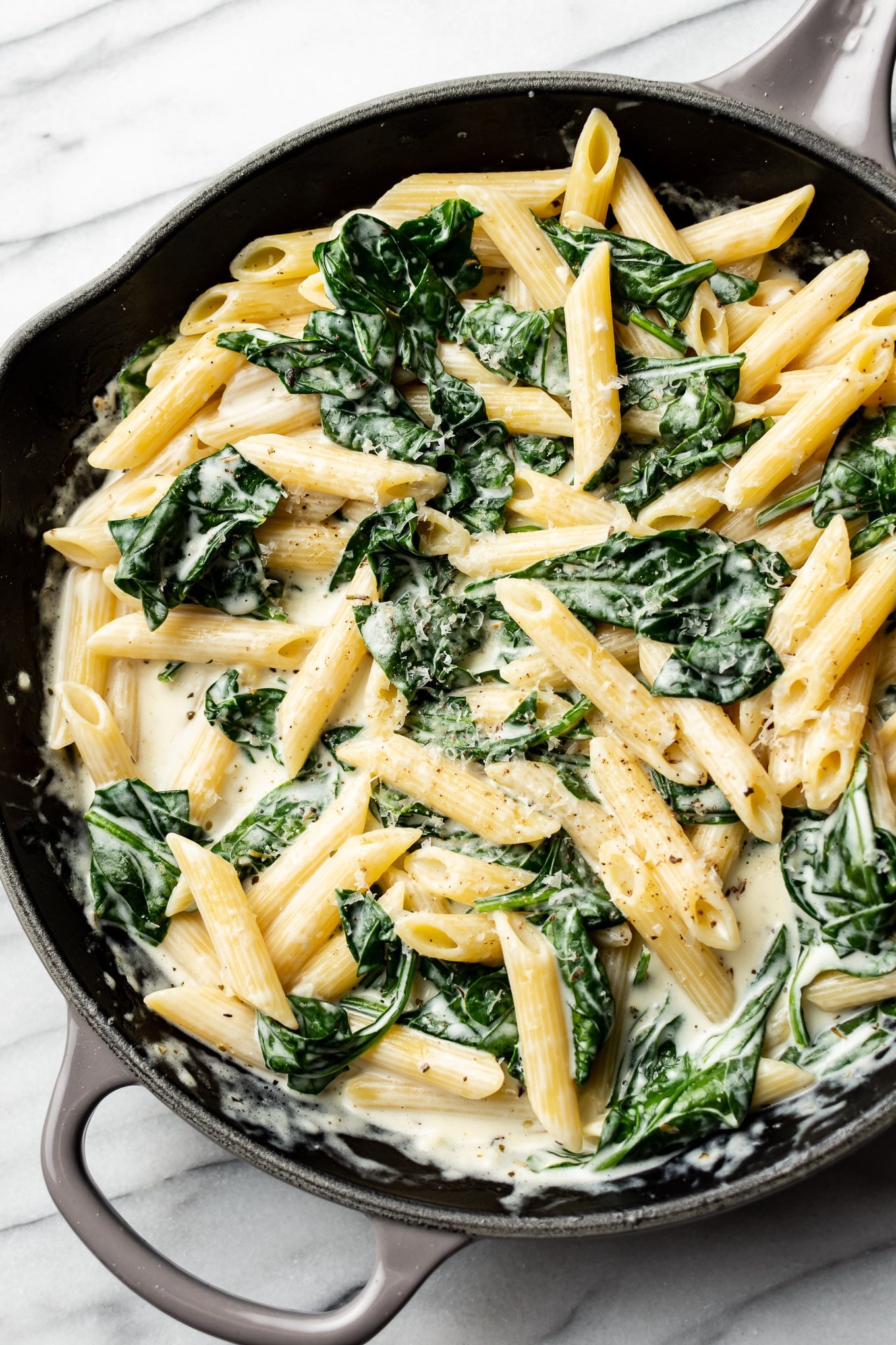 Garlic Spinach & Cream Pasta