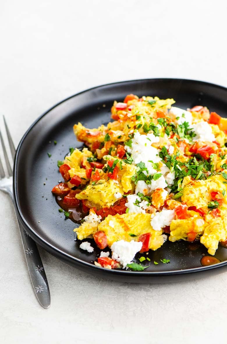 Sautéed Bell Pepper and Onion Scramble with Eggs